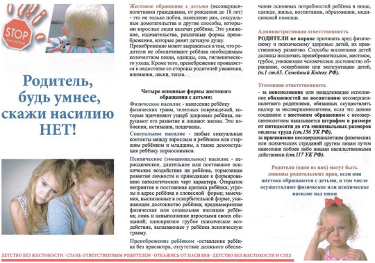 Родитель, будь умнее, скажи насилию «Нет»! Родитель, будь умнее, скажи насилию «Нет»!.